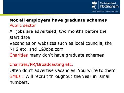 Graduate Jobs and Schemes in the Charity Sector .